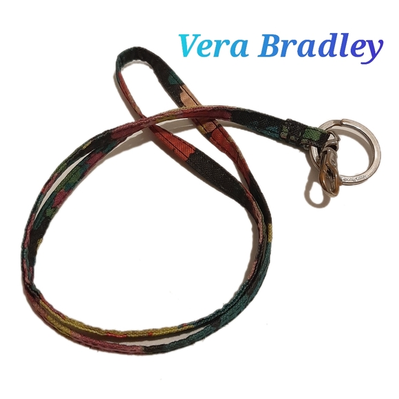 🔥Vera Bradley Multicolor Lanyard Badge Clip Keyring Holder - Picture 1 of 1
